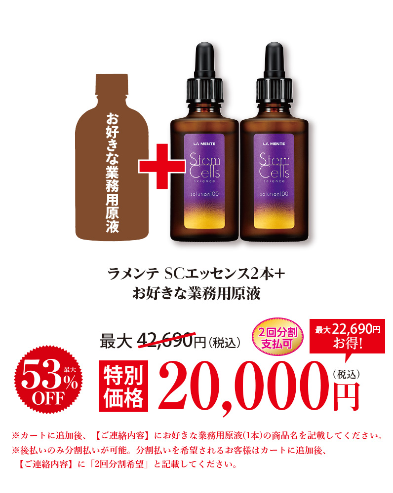 ラメンテ SCエッセンス2本+お好きな業務用原液