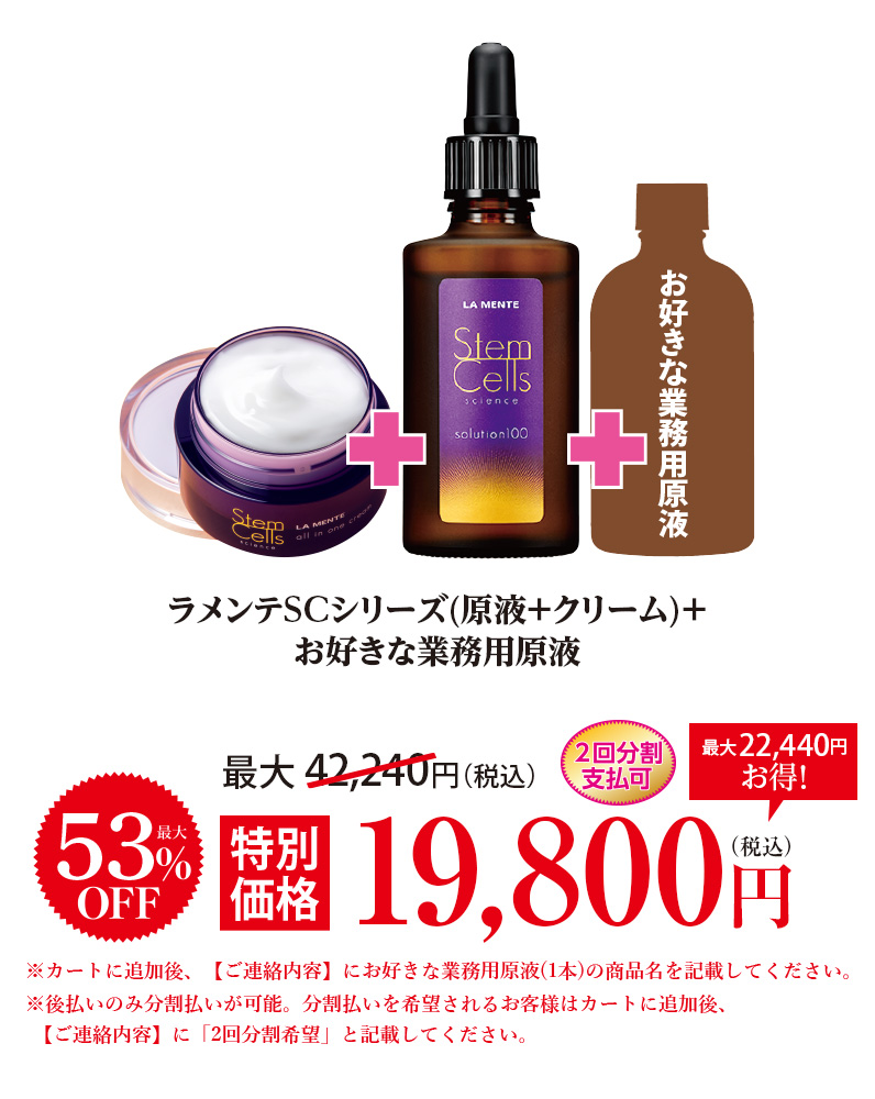 ラメンテ SCシリーズ(原液+クリーム)+お好きな業務用原液