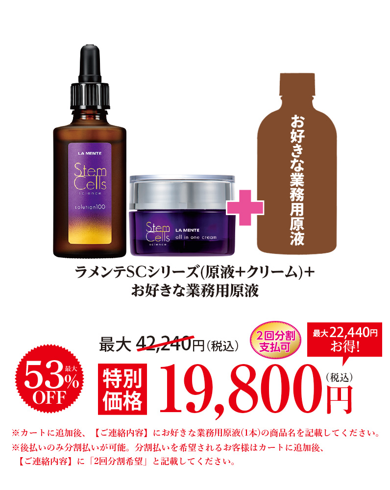 ラメンテ SCシリーズ(原液+クリーム)+お好きな業務用原液