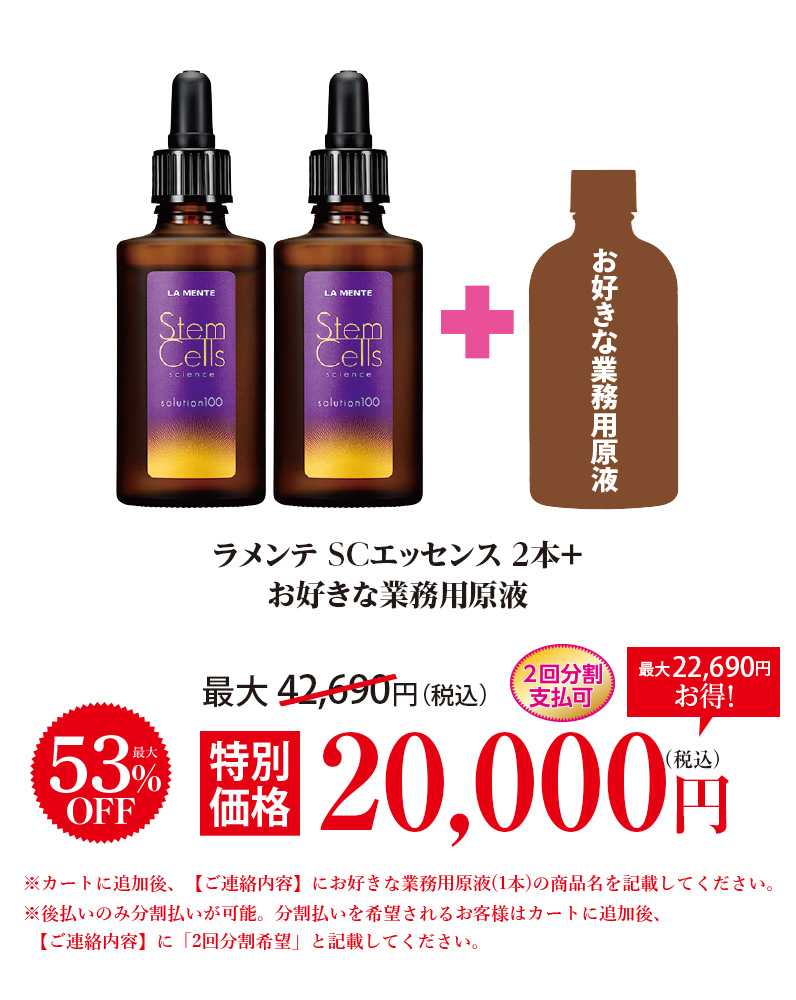 ラメンテ SCエッセンス2本+お好きな業務用原液