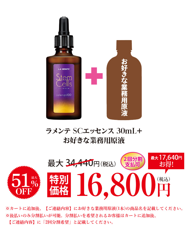 ラメンテ SCエッセンス+お好きな業務用原液